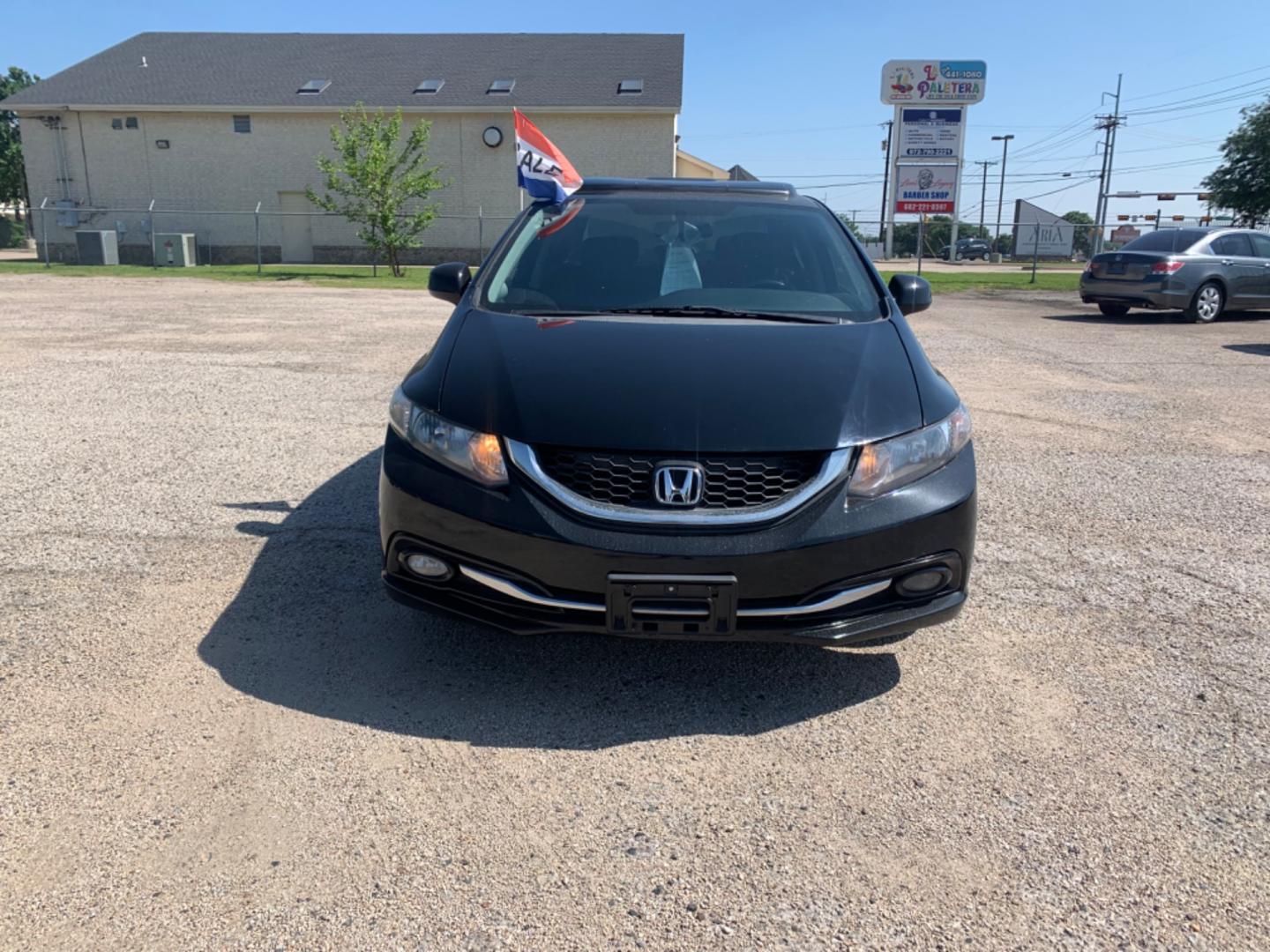 2013 Black Honda Civic EX-L Sedan AT (2HGFB2F9XDH) with an 1.8L L4 SOHC 16V engine, Automatic transmission, located at 1830 North Belt Line Road, Irving, TX, 75061, (469) 524-0199, 32.834373, -96.993584 - Photo#1